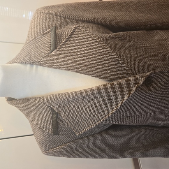 Harve Bernard Sport Wool Leather Tweed Single Breasted Blazer Brown Size 10 - Picture 7 of 11